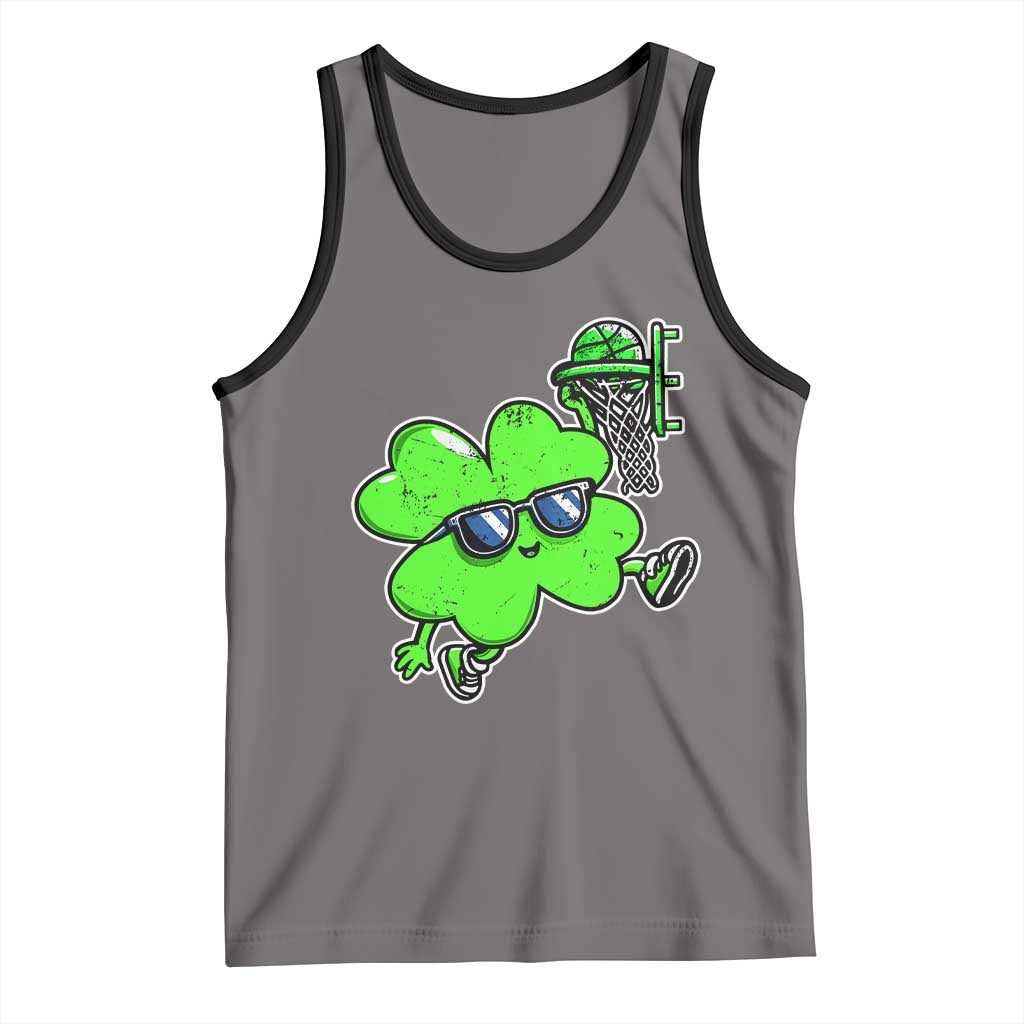 Funny Basketball Shamrock Tank Top Dunking Sports Player St. Patrick's Day