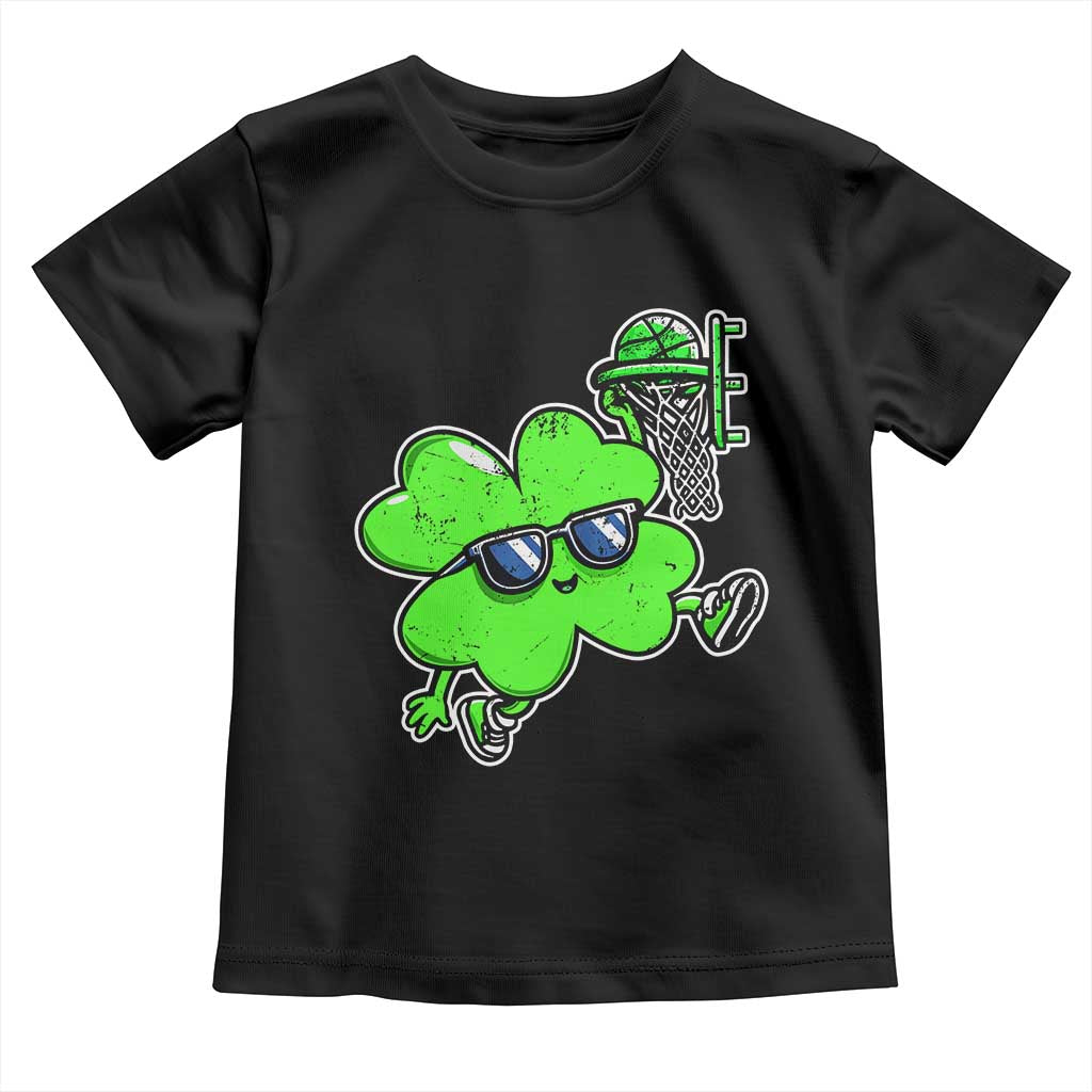 Funny Basketball Shamrock Toddler T Shirt Dunking Sports Player St. Patrick's Day