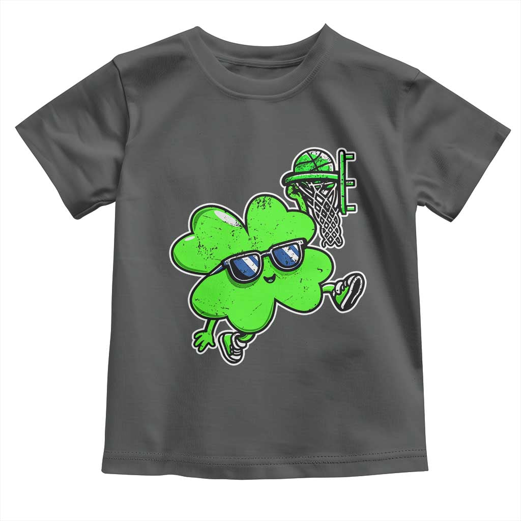 Funny Basketball Shamrock Toddler T Shirt Dunking Sports Player St. Patrick's Day