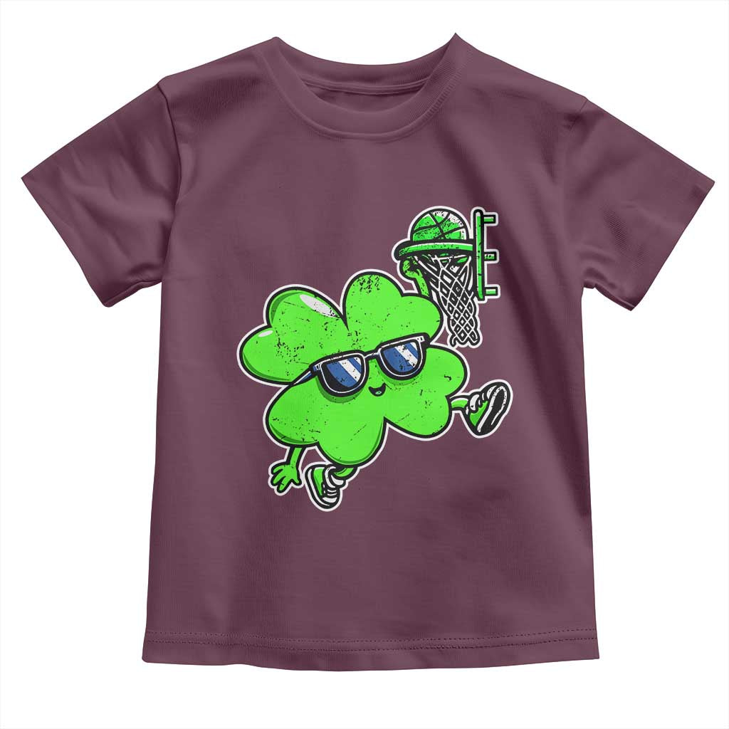 Funny Basketball Shamrock Toddler T Shirt Dunking Sports Player St. Patrick's Day