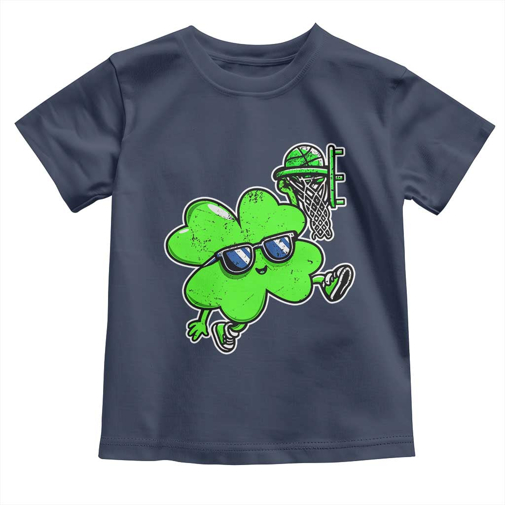 Funny Basketball Shamrock Toddler T Shirt Dunking Sports Player St. Patrick's Day