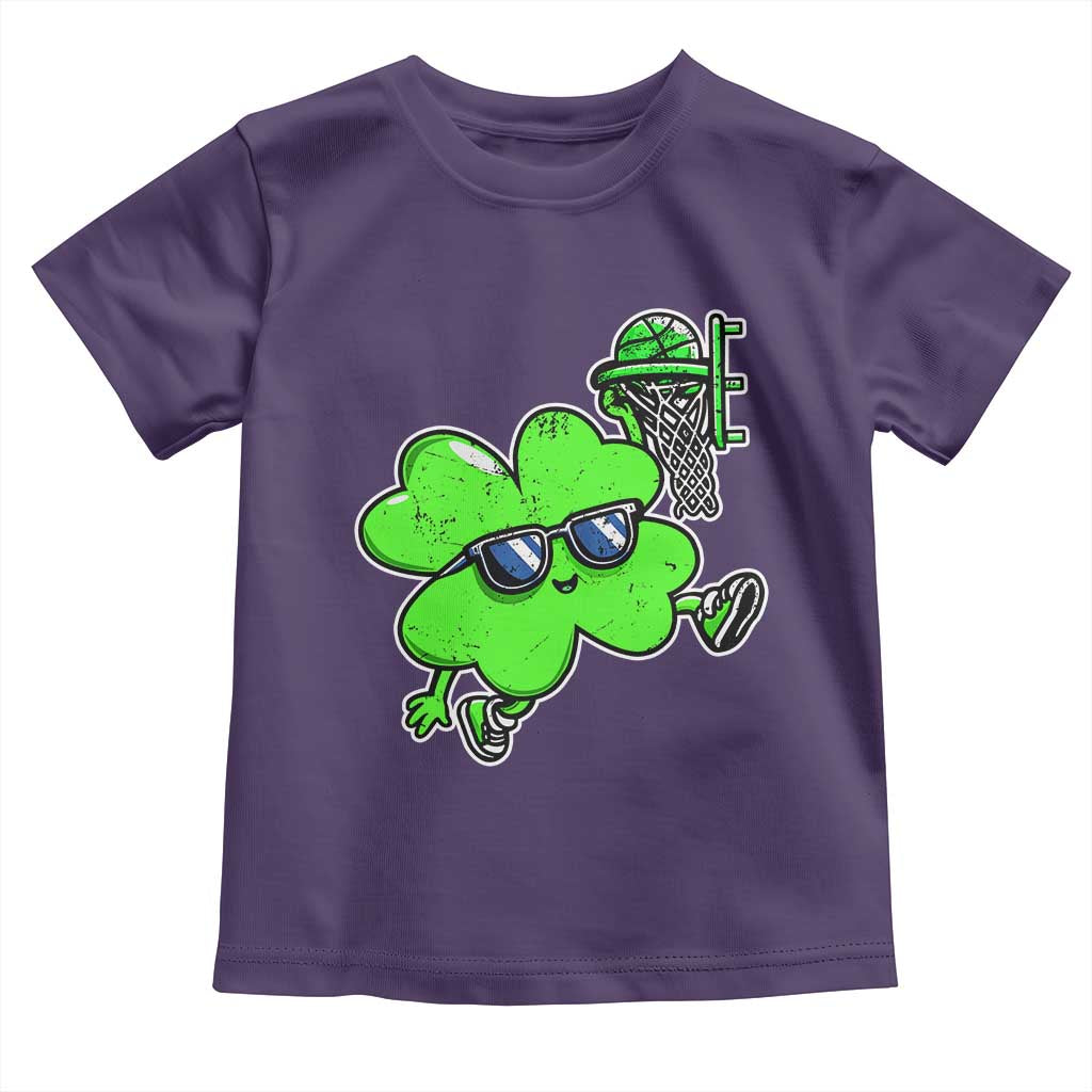 Funny Basketball Shamrock Toddler T Shirt Dunking Sports Player St. Patrick's Day