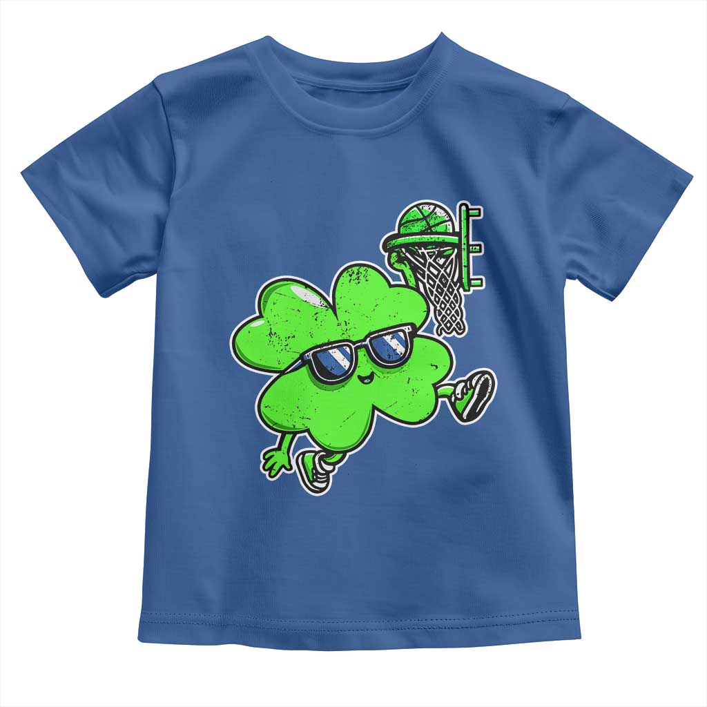 Funny Basketball Shamrock Toddler T Shirt Dunking Sports Player St. Patrick's Day