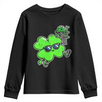 Funny Basketball Shamrock Youth Sweatshirt Dunking Sports Player St. Patrick's Day