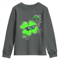 Funny Basketball Shamrock Youth Sweatshirt Dunking Sports Player St. Patrick's Day