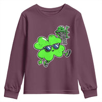 Funny Basketball Shamrock Youth Sweatshirt Dunking Sports Player St. Patrick's Day