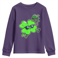 Funny Basketball Shamrock Youth Sweatshirt Dunking Sports Player St. Patrick's Day
