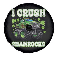 Funny St Patricks Day Monster Truck Spare Tire Cover I Crush Shamrocks Retro