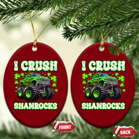 Funny St Patricks Day Monster Truck Ceramic Ornament I Crush Shamrocks Retro - Wonder Print Shop