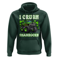 Funny St Patricks Day Monster Truck Hoodie I Crush Shamrocks Retro