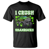 Funny St Patricks Day Monster Truck T Shirt I Crush Shamrocks Retro