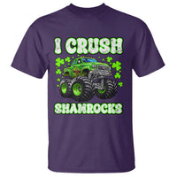 Funny St Patricks Day Monster Truck T Shirt I Crush Shamrocks Retro
