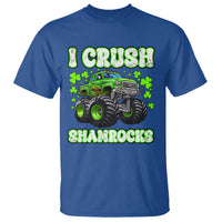 Funny St Patricks Day Monster Truck T Shirt I Crush Shamrocks Retro