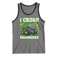 Funny St Patricks Day Monster Truck Tank Top I Crush Shamrocks Retro