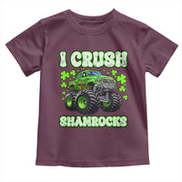 Funny St Patricks Day Monster Truck Toddler T Shirt I Crush Shamrocks Retro