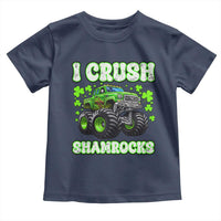 Funny St Patricks Day Monster Truck Toddler T Shirt I Crush Shamrocks Retro