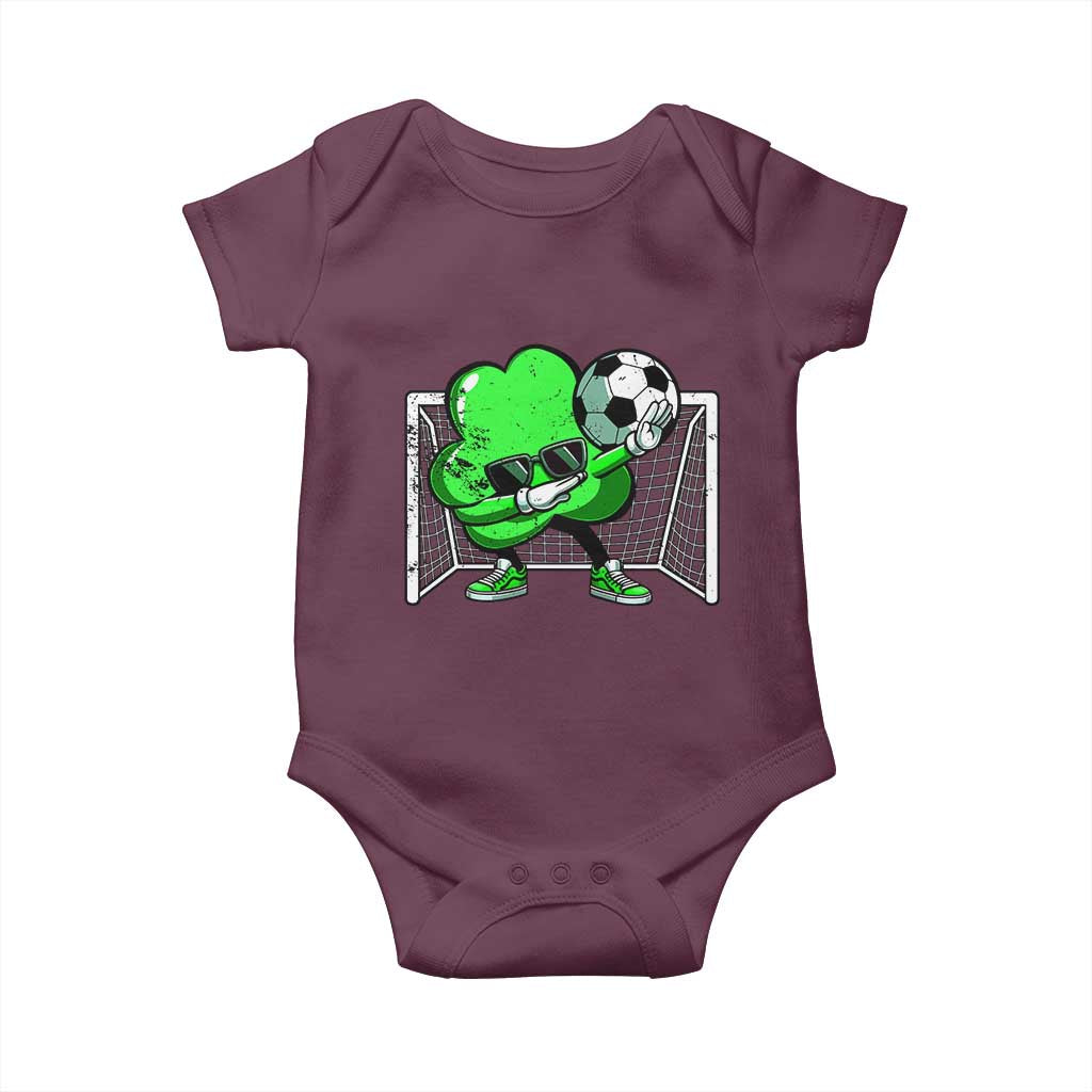 Funny Soccer Shamrock Baby Onesie Dabbing Player St. Patrick's Day