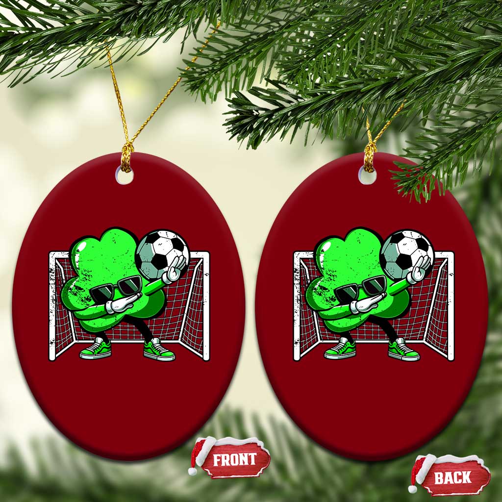Funny Soccer Shamrock Ceramic Ornament Dabbing Player St. Patrick's Day - Wonder Print Shop