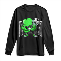 Funny Soccer Shamrock Long Sleeve Shirt Dabbing Player St. Patrick's Day