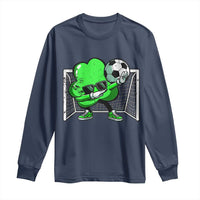Funny Soccer Shamrock Long Sleeve Shirt Dabbing Player St. Patrick's Day
