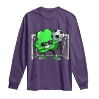 Funny Soccer Shamrock Long Sleeve Shirt Dabbing Player St. Patrick's Day