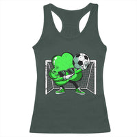 Funny Soccer Shamrock Racerback Tank Top Dabbing Player St. Patrick's Day