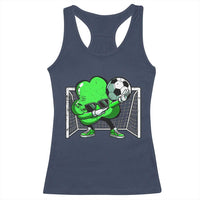 Funny Soccer Shamrock Racerback Tank Top Dabbing Player St. Patrick's Day
