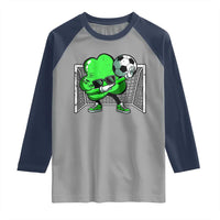 Funny Soccer Shamrock Raglan Shirt Dabbing Player St. Patrick's Day