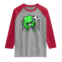 Funny Soccer Shamrock Raglan Shirt Dabbing Player St. Patrick's Day