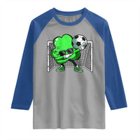 Funny Soccer Shamrock Raglan Shirt Dabbing Player St. Patrick's Day