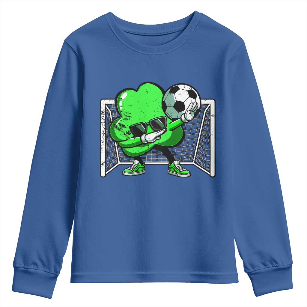 Funny Soccer Shamrock Youth Sweatshirt Dabbing Player St. Patrick's Day