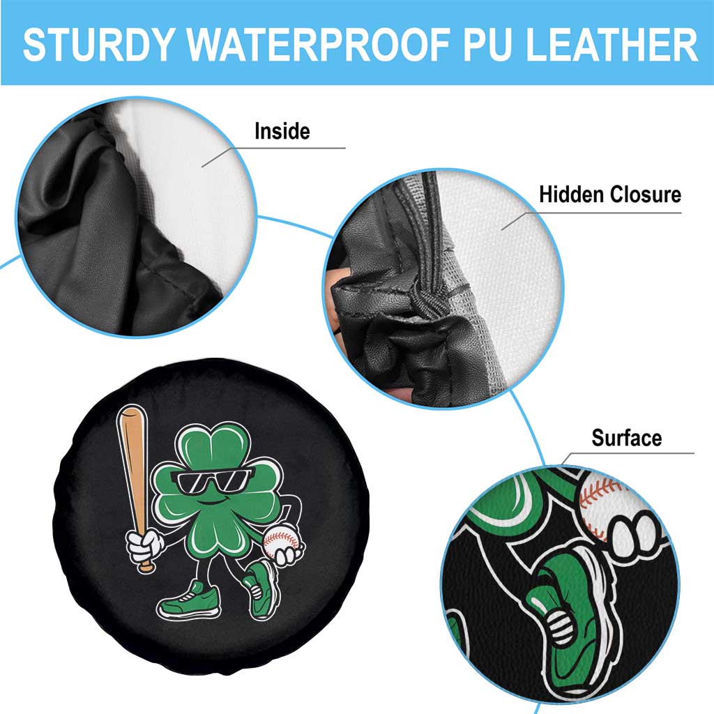Lucky Baseball Shamrock Spare Tire Cover St Patrick's Day T-Ball Sport Lover Gift
