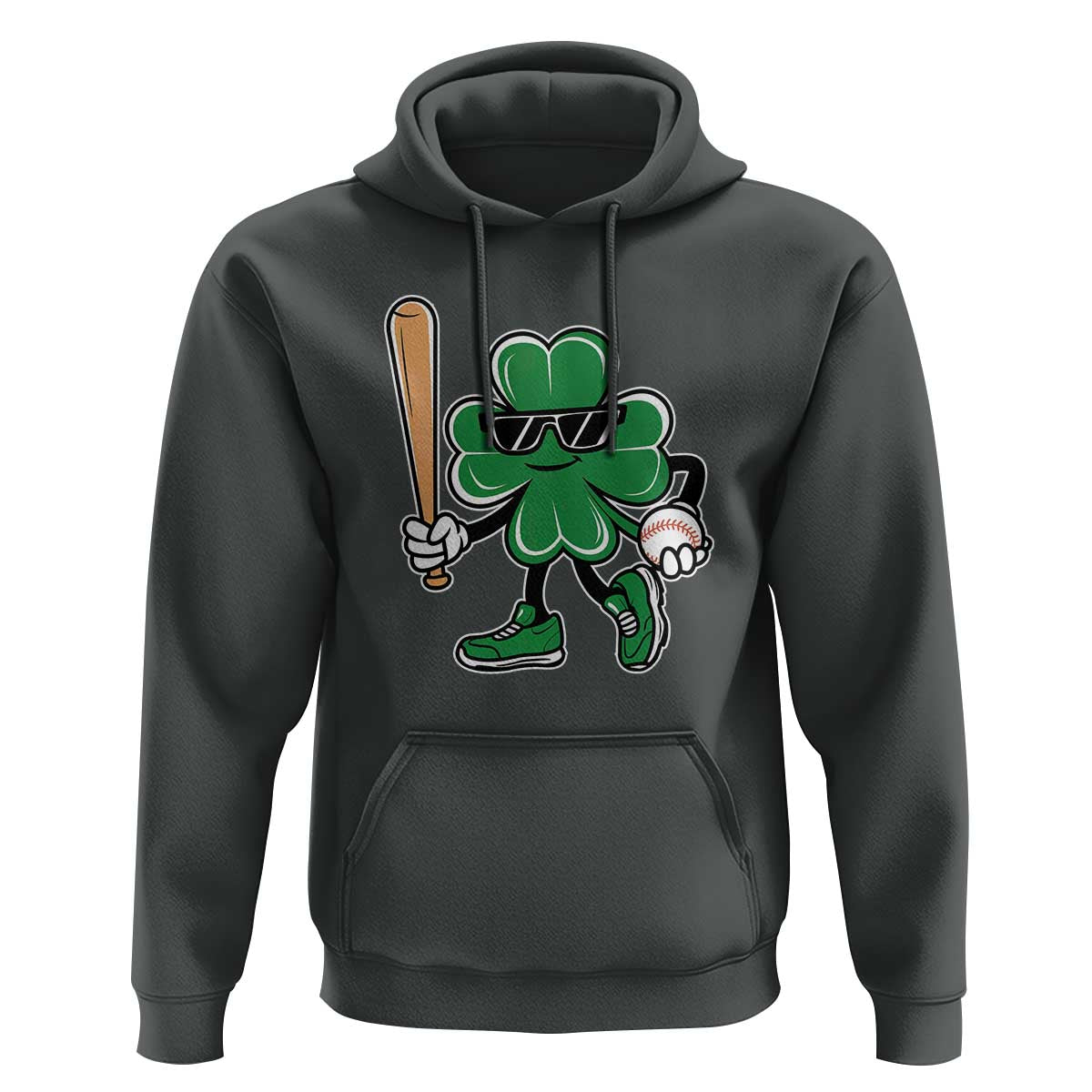 Lucky Baseball Shamrock Hoodie St Patrick's Day T-Ball Sport Lover Gift