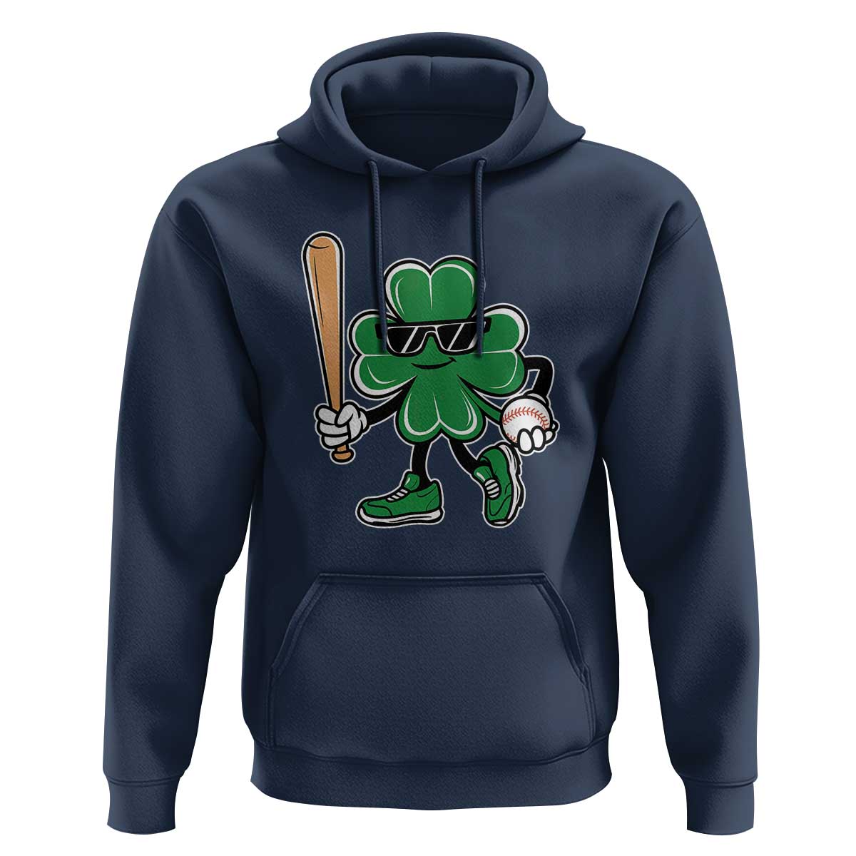 Lucky Baseball Shamrock Hoodie St Patrick's Day T-Ball Sport Lover Gift