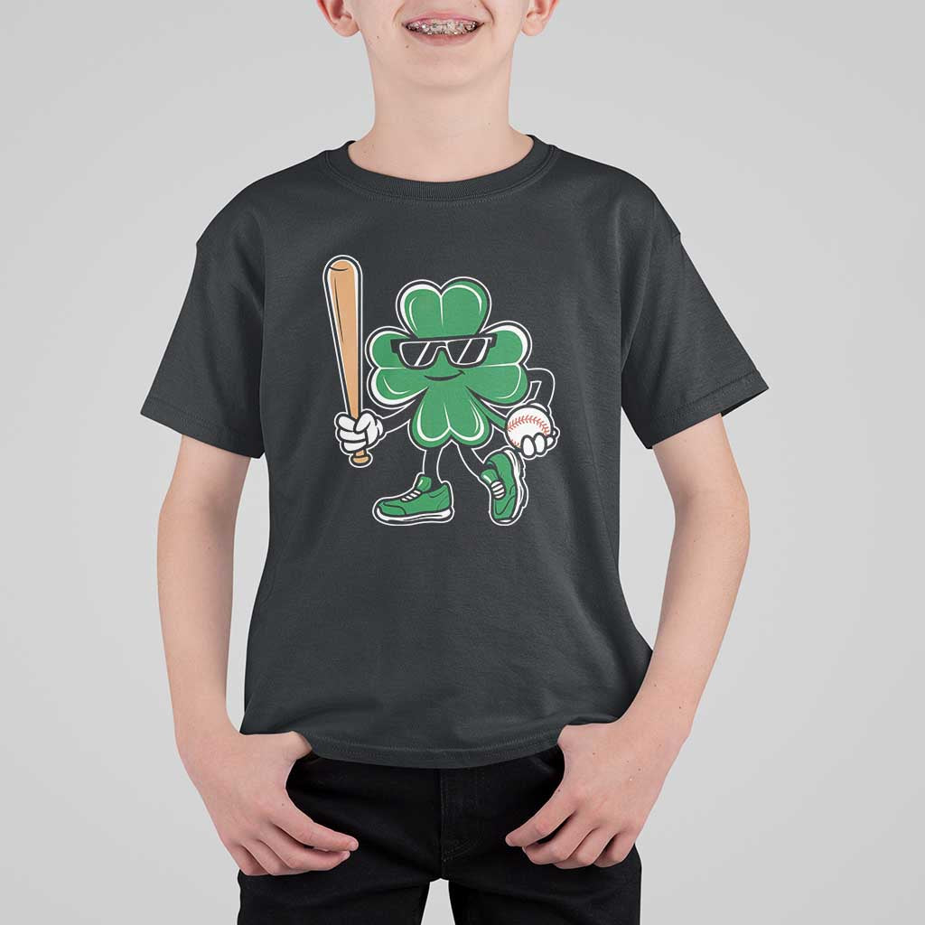 Lucky Baseball Shamrock T Shirt For Kid St Patrick's Day T-Ball Sport Lover Gift