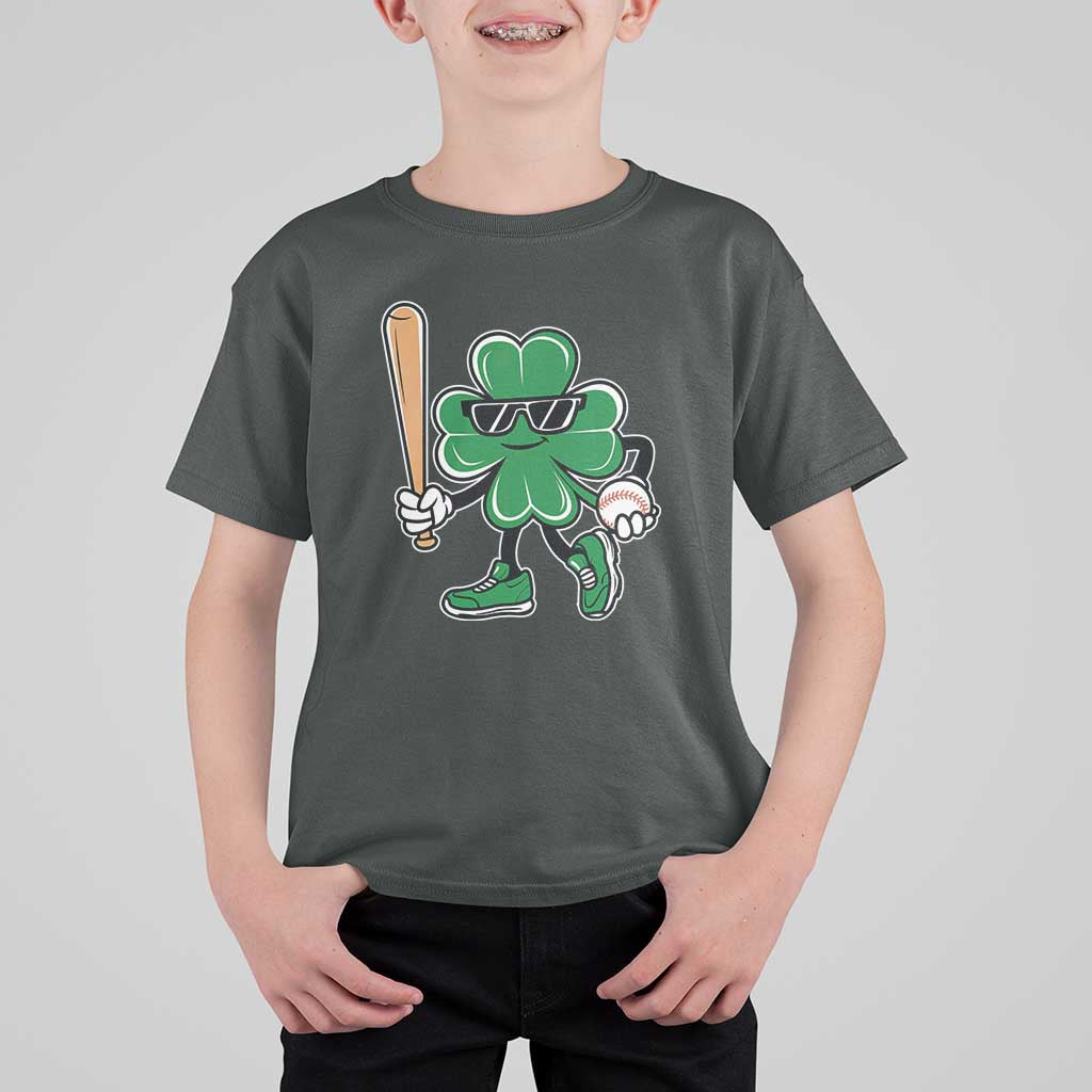 Lucky Baseball Shamrock T Shirt For Kid St Patrick's Day T-Ball Sport Lover Gift