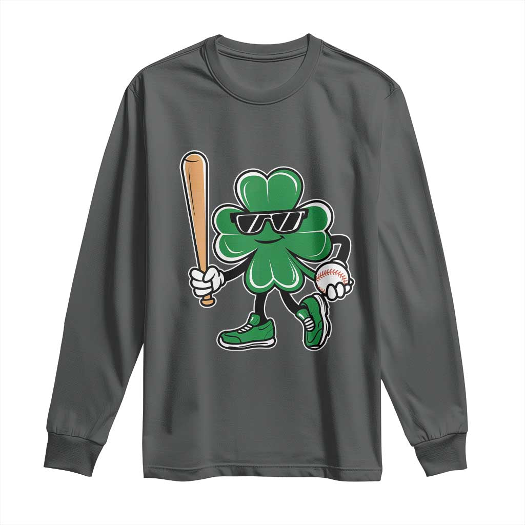 Lucky Baseball Shamrock Long Sleeve Shirt St Patrick's Day T-Ball Sport Lover Gift