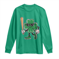 Lucky Baseball Shamrock Long Sleeve Shirt St Patrick's Day T-Ball Sport Lover Gift