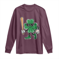 Lucky Baseball Shamrock Long Sleeve Shirt St Patrick's Day T-Ball Sport Lover Gift