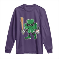 Lucky Baseball Shamrock Long Sleeve Shirt St Patrick's Day T-Ball Sport Lover Gift