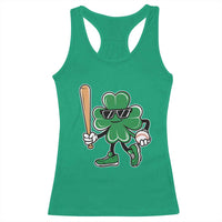 Lucky Baseball Shamrock Racerback Tank Top St Patrick's Day T-Ball Sport Lover Gift