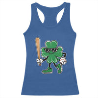 Lucky Baseball Shamrock Racerback Tank Top St Patrick's Day T-Ball Sport Lover Gift