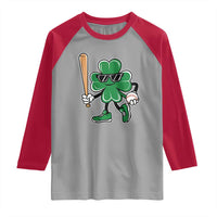 Lucky Baseball Shamrock Raglan Shirt St Patrick's Day T-Ball Sport Lover Gift