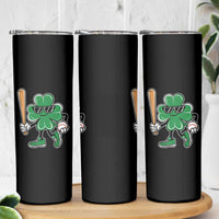 Lucky Baseball Shamrock Skinny Tumbler St Patrick's Day T-Ball Sport Lover Gift