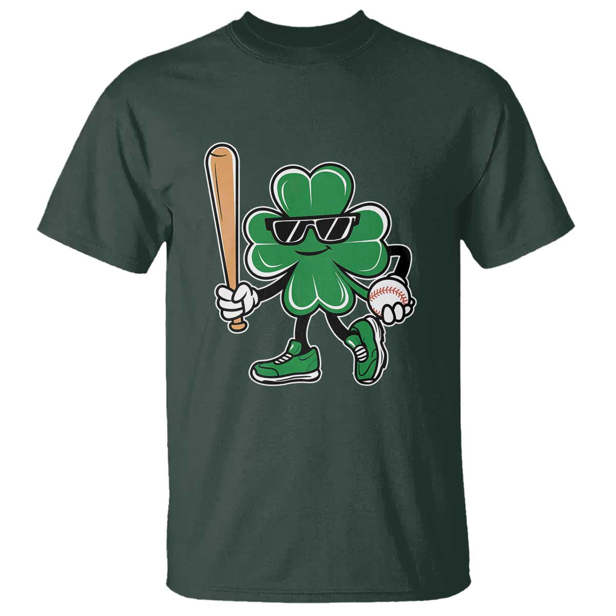 Lucky Baseball Shamrock T Shirt St Patrick's Day T-Ball Sport Lover Gift