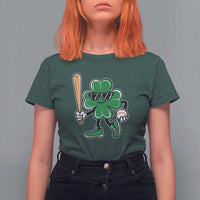 Lucky Baseball Shamrock T Shirt For Women St Patrick's Day T-Ball Sport Lover Gift