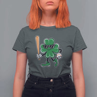 Lucky Baseball Shamrock T Shirt For Women St Patrick's Day T-Ball Sport Lover Gift