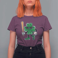 Lucky Baseball Shamrock T Shirt For Women St Patrick's Day T-Ball Sport Lover Gift
