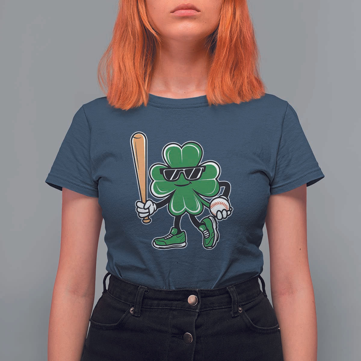 Lucky Baseball Shamrock T Shirt For Women St Patrick's Day T-Ball Sport Lover Gift