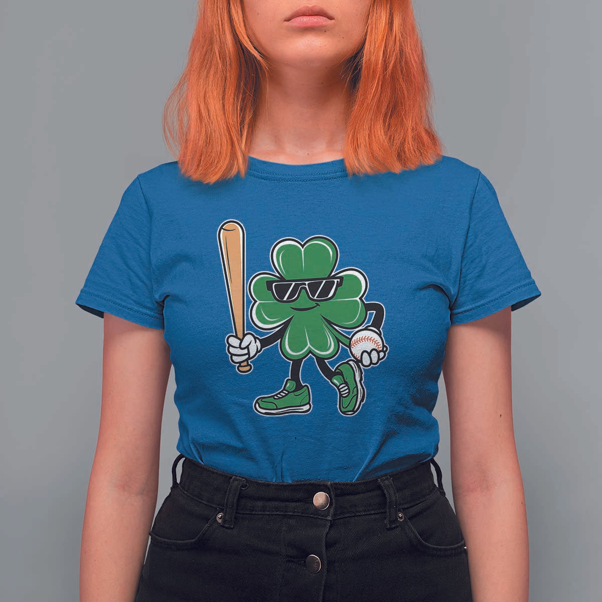 Lucky Baseball Shamrock T Shirt For Women St Patrick's Day T-Ball Sport Lover Gift